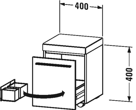 XL270408686 Мобильная тумба X-Large #XL2704 400 x 400 мм Капучино глянцевый лак Duravit - Вид №1