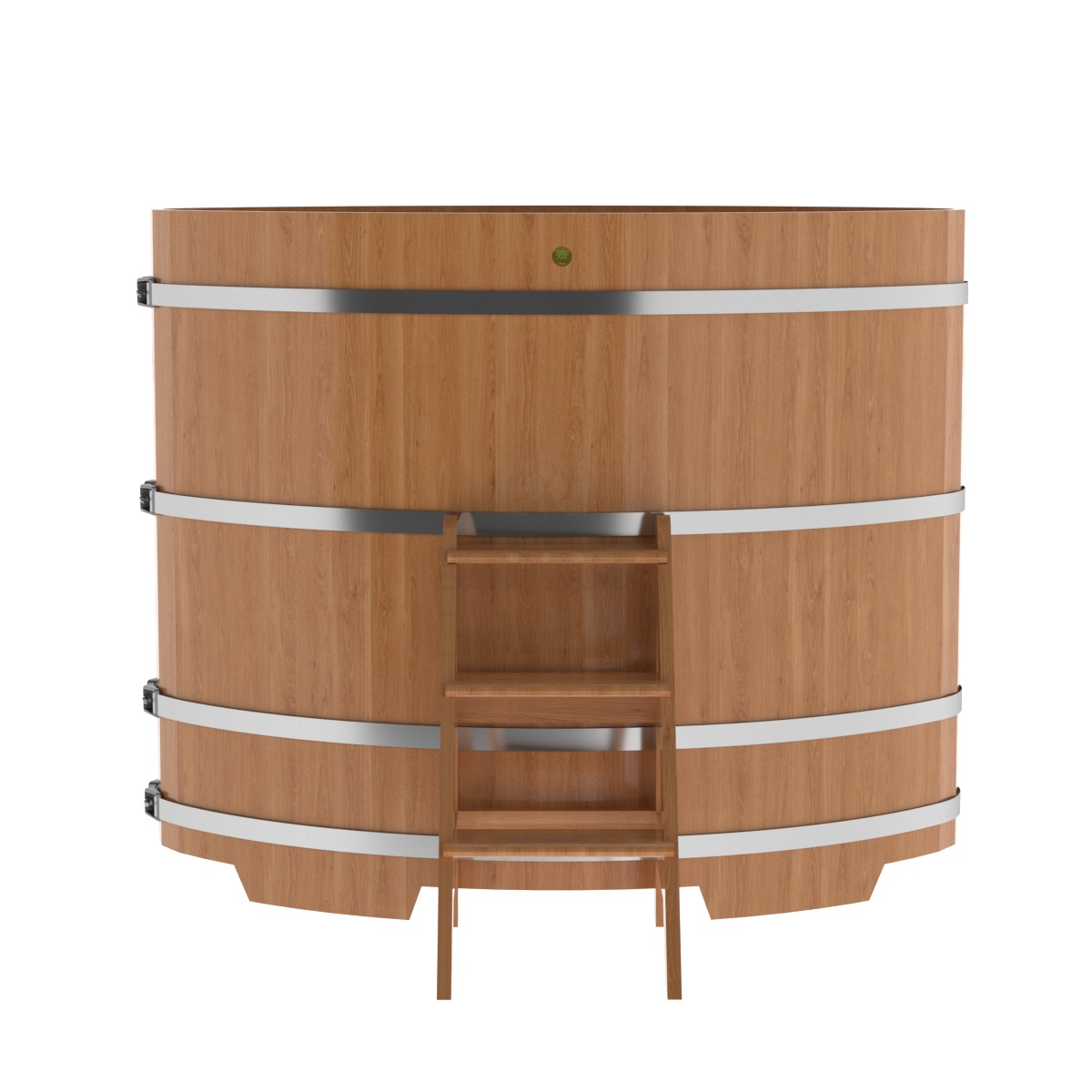 1314 Купель овальная из дуба 1,02х1,68х1,4 натуральная Alyarus  - Вид №3