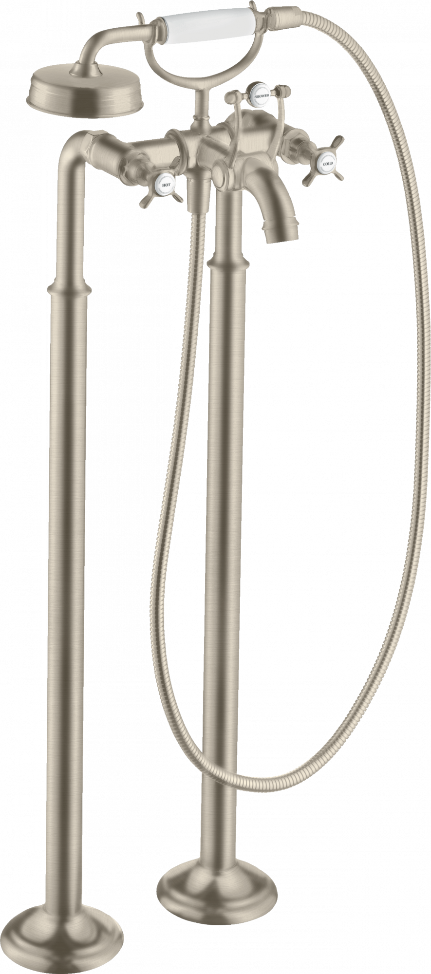 16547820 Смеситель для ванны 2-хручный напольный с поперечными ручками AXOR MONTREUX