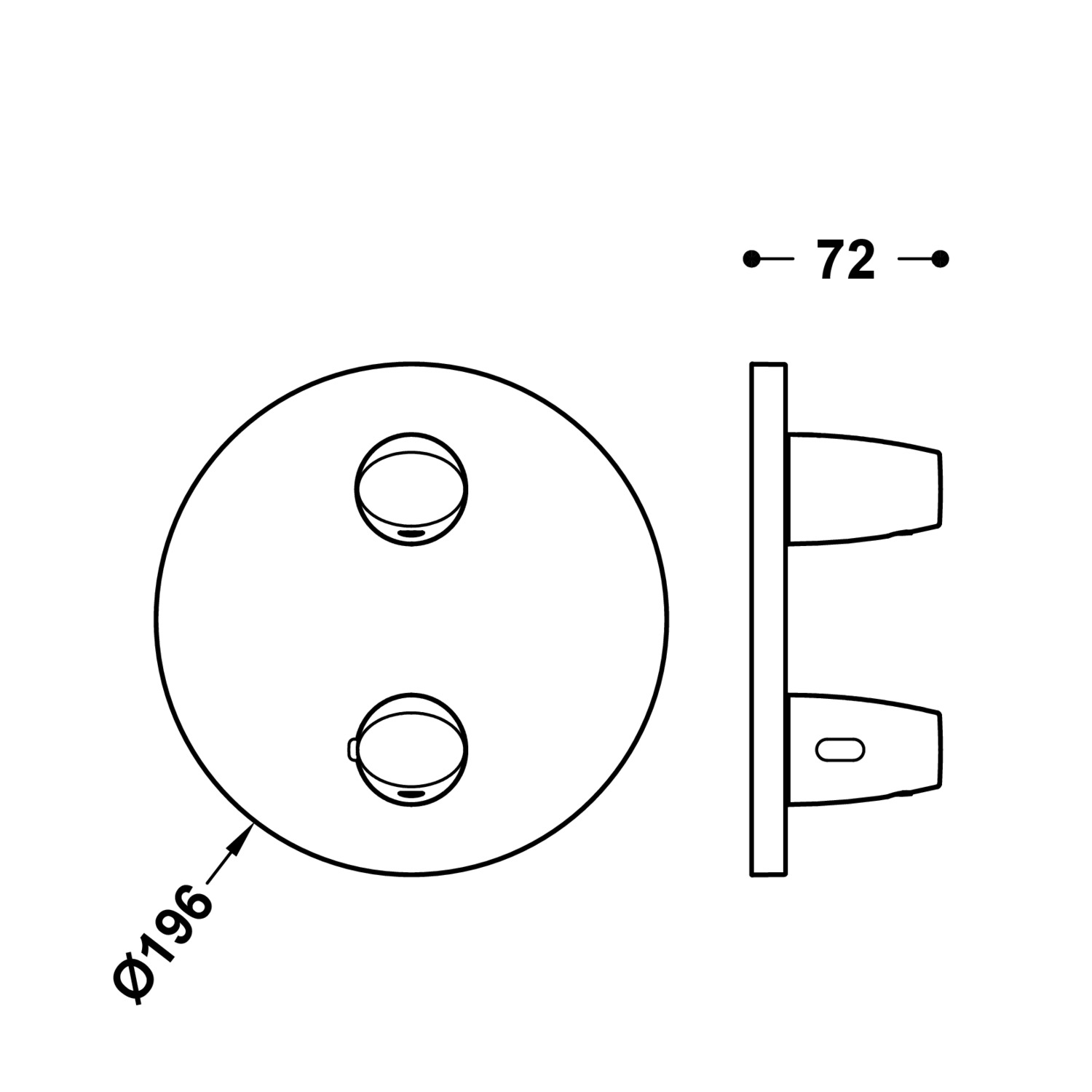 Видимая часть ТЕРМОБЛОКА для скрытого двухходового термоблока-28125001 TRES Fuji - Вид №1