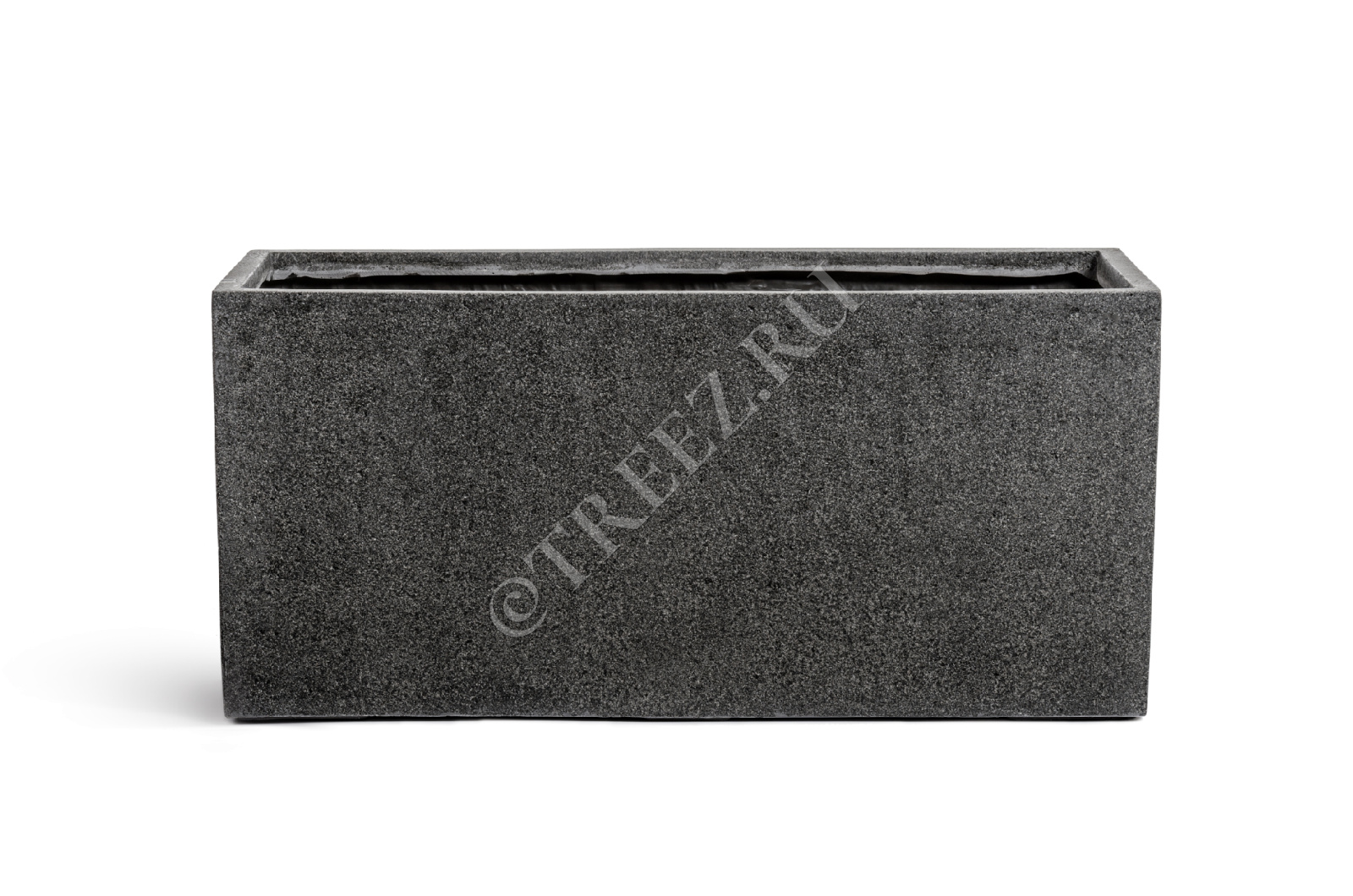 41.3319-01-024-GR-100 Кашпо  Effectory - серия Stone - Низкий прямоугольник - Тёмно-серый камень Цветочная коллекция  - Вид №3