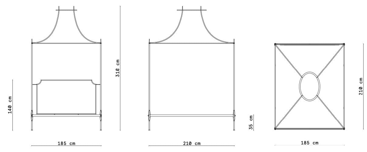 Двуспальная кровать из кованого железа с балдахином Lispi MIDA ARCH-00101268 - Вид №7