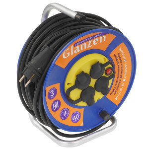 Удлинитель силовой GLANZEN EB-40-011 синий 9158000