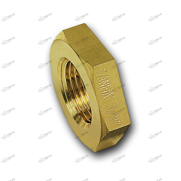 1331014 SANHA 3310 контргайка шести- гранная, латунь 1/4  SW 22 мм 