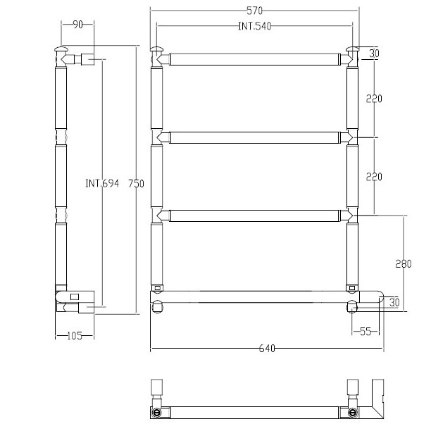 2-542 полотенцесушитель  SOLE Collection  Margaroli Santreyd 48968 - Вид №3
