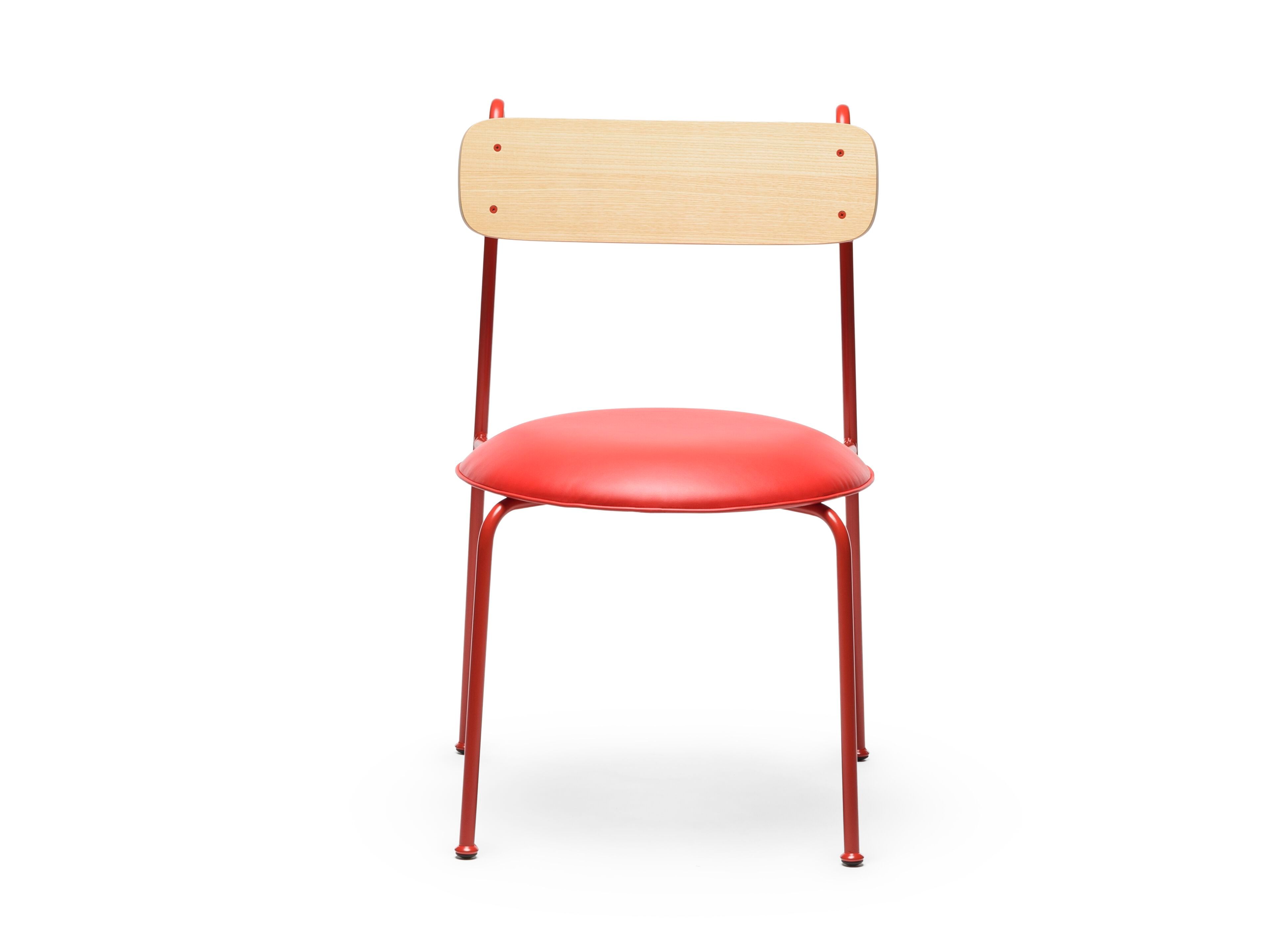 Окрашенный металлический стул со встроенной подушкой из искусственной кожи CHAIRS & MORE Lena ARCH-00091348 - Вид №1