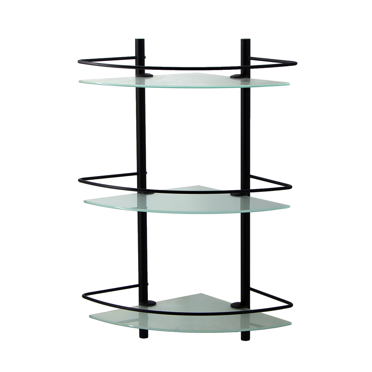 K-3133BLACK Полка стеклянная тройная угловая WasserKRAFT 