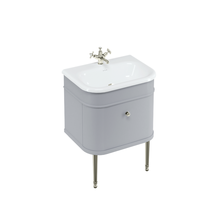 Burlington Chalfont Chalfont 650мм Тумбочка с одним выдвижным ящиком - Классический серый с золотыми ногами CH65G-CHLEGGOLD  - Вид №3