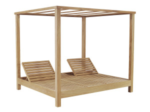 Садовая кровать из тикового дерева с балдахином