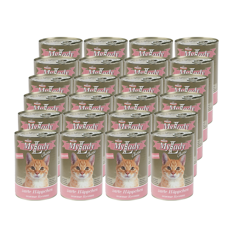 ПР0037898*24 Корм для кошек My Lady Classic кусочки в соусе, кролик конс. 415г (упаковка - 24 шт) Dr. ALDER`s 