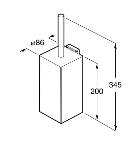 Металлическая настенная туалетная щетка Roca Рубик ARCH-00052424 - Вид №2