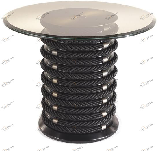 Gianfranco Ferré Home Круглый лакированный журнальный столик из дерева и стекла Brick lane Bla.233.a