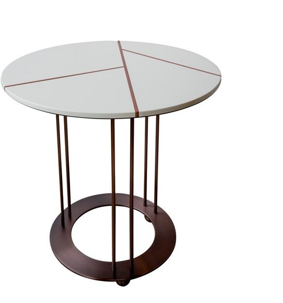 Garbarino Круглый журнальный столик из лакированного дерева Aureola Aur cf1 f  - Вид №1