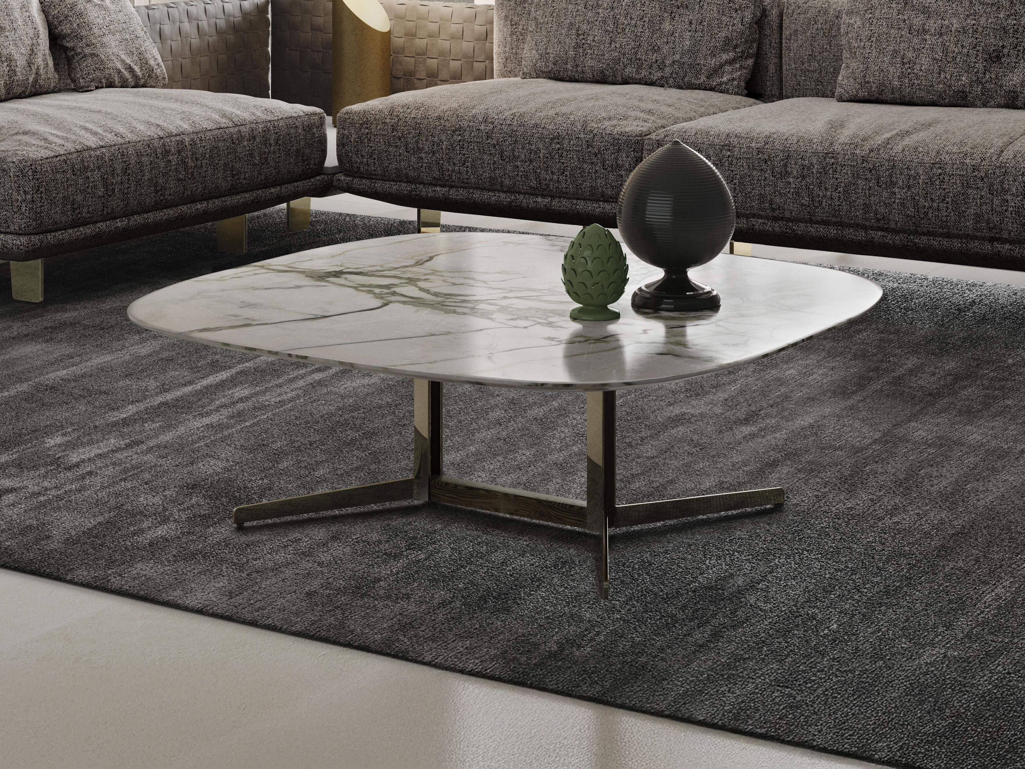 Низкий прямоугольный журнальный столик со стеклянной столешницей Natuzzi Italia Campus ARCH-00068417 - Вид №4