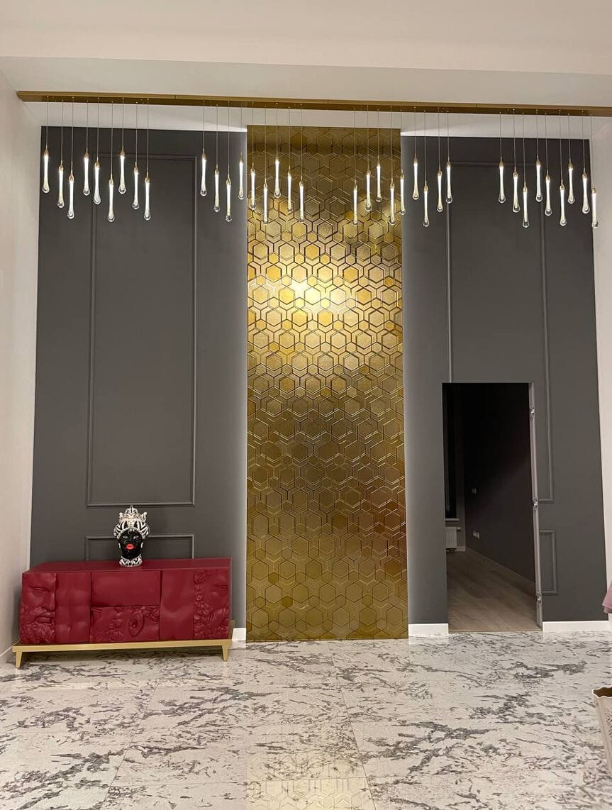 Декоративная стеклянная панель PlusObject GROMETRIC PATTERN ARCH-00009425 - Вид №5