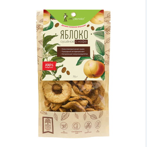 Яблоко сушёное с кофе Экофермер 75 г Santreyd 13370