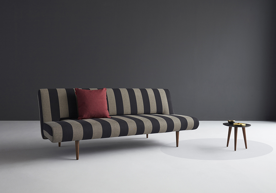 Диван Unfurl с ножками из темного дерева и черной рамой, полосатый Innovation Living UNFURLS2 - Вид №5