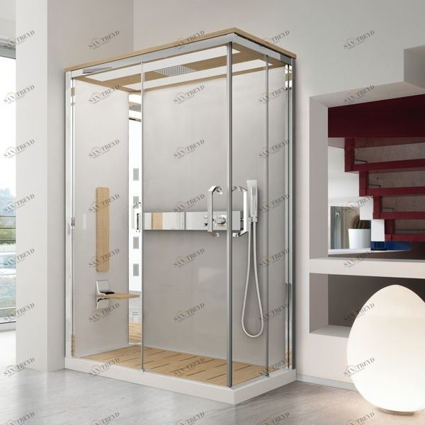 Душевая кабина NEXIS 1 A120x80 HYDRO Novellini NEXIS цвета ясень, с высоким душевым поддоном и крышей NEXA129SM1F1KPNEXA129DM1F1KP