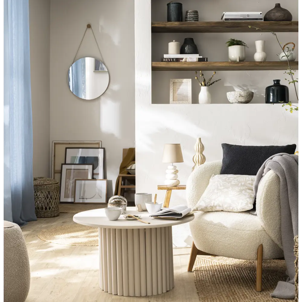 Зеркало INSPIRE Nordik Barbier Naturoak круглое 55 см без рамы 86484810 STLM-1444441 - Вид №7