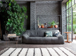 3-местный кожаный диван