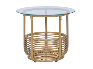 Стеклянный круглый садовый столик