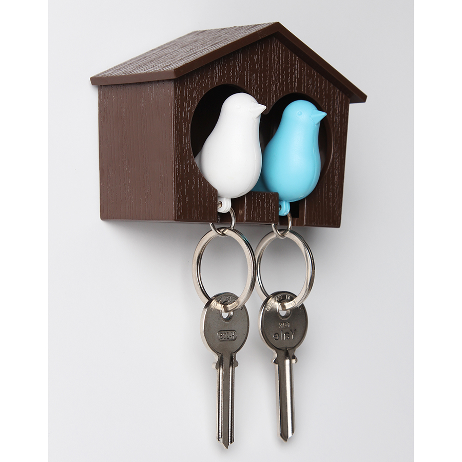 QL10124-BN-WH-BU Держатель для ключей sparrow, белый/голубой Qualy  - Вид №1