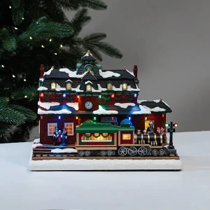 89368025 Декоративная фигура Вокзал с поездом пластик STLM-1348647