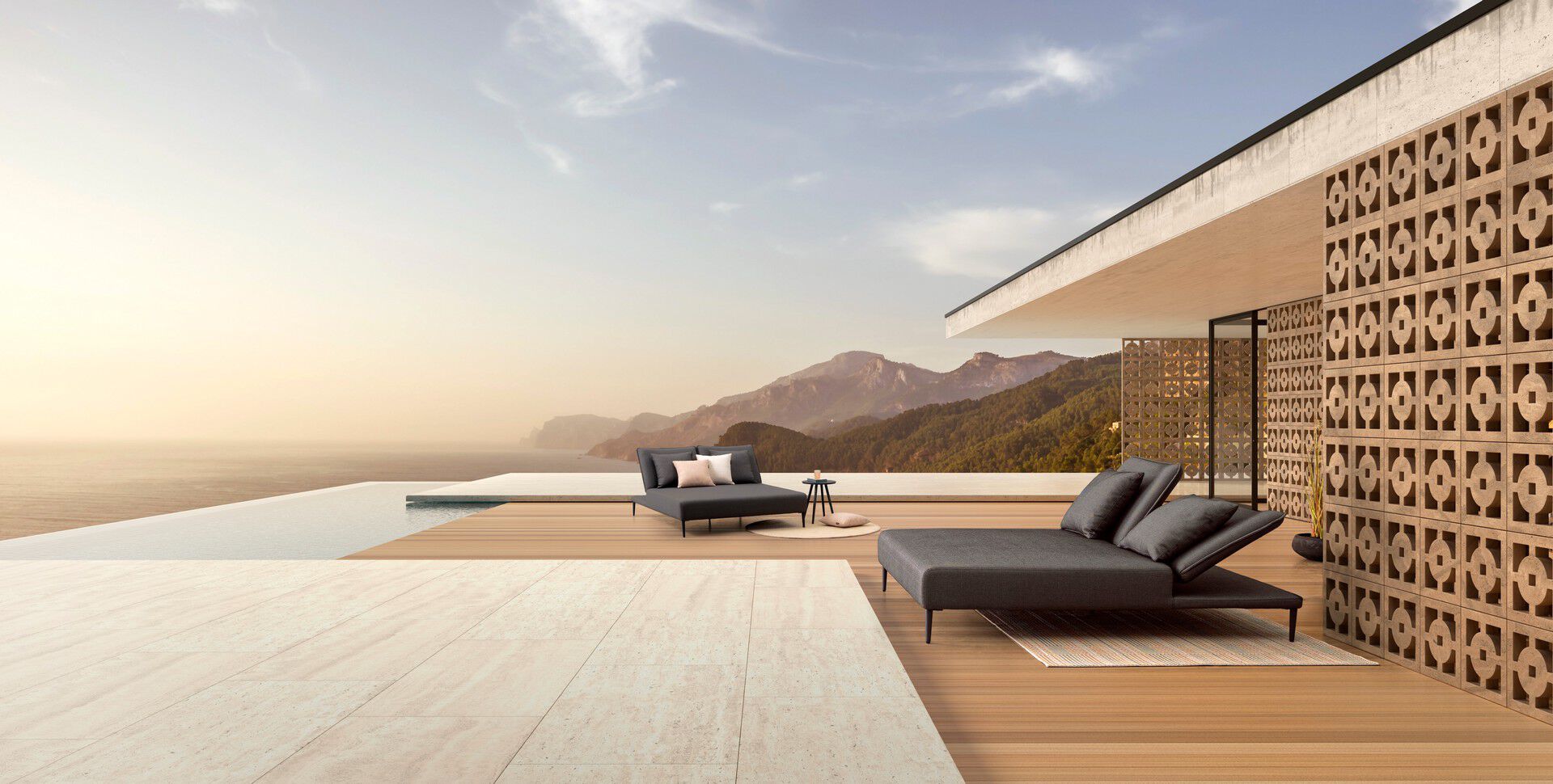 Садовая кровать с откидной спинкой из ткани BIZZOTTO Viper ARCH-00090795 - Вид №1