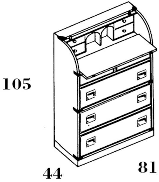 Caroti Письменный стол из дерева с откидными дверцами  600  - Вид №4