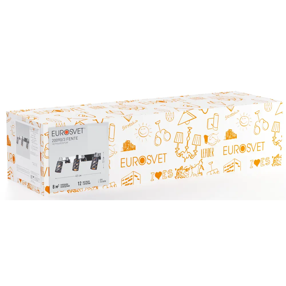 Спот поворотный Eurosvet 20090/3 8 м² 3 лампы цвет черный/хром STLM-2136783 - Вид №7