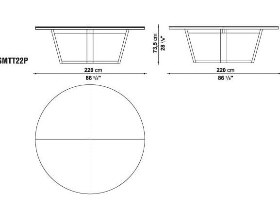 Круглый мраморный стол с Lazy Susan Maxalto Xilos ARCH-00065078 - Вид №8