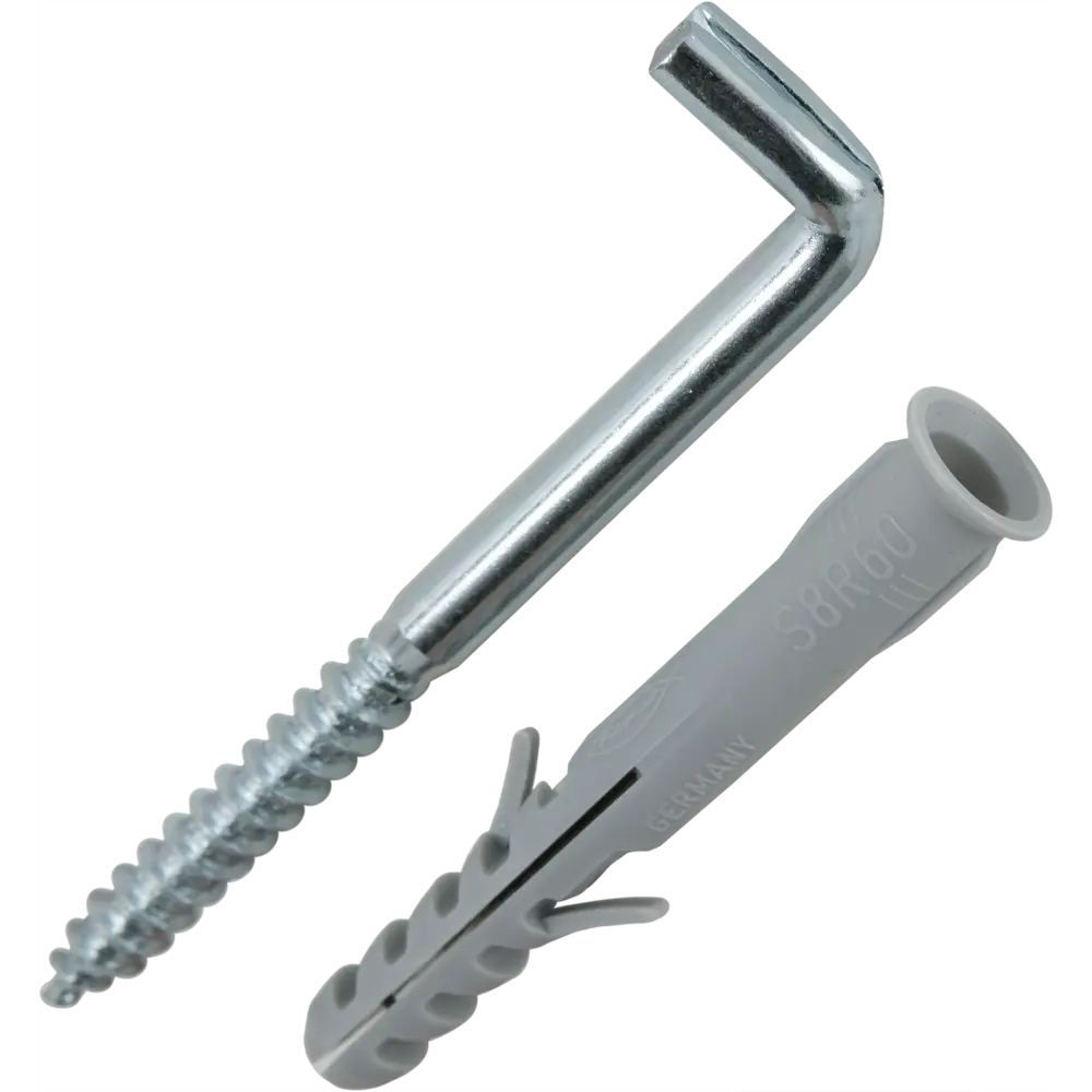 Дюбель для полнотелых материалов Fischer S с прямым крюком 8x60 мм нейлон 2 шт. 12469893 STLM-2051983 Santreyd  - Вид №1
