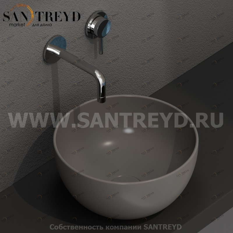 B6T30AT Накладная раковина на столешницу  круглая Ceramica Globo T-EDGE