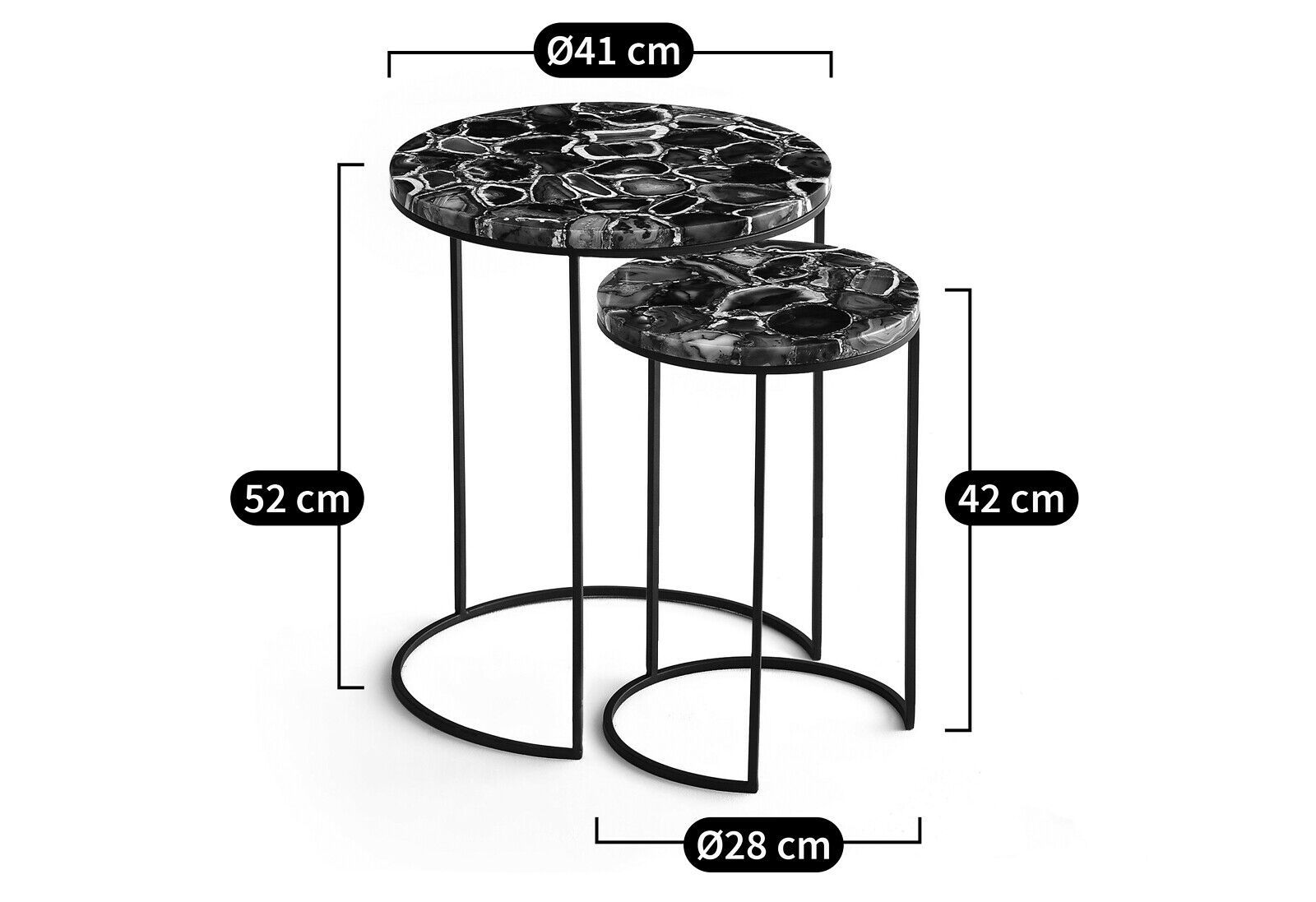 Круглый штабелируемый журнальный столик из агата AMPM ANAXIMÈNE ARCH-00136257 - Вид №10