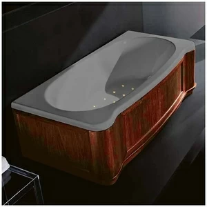 Ванна Gruppo treesse New Classic Young STA-V674C-DX-WO-SEZ серая с золотой фурнитурой с аэромассажем прямоугольная правая дерево орех
