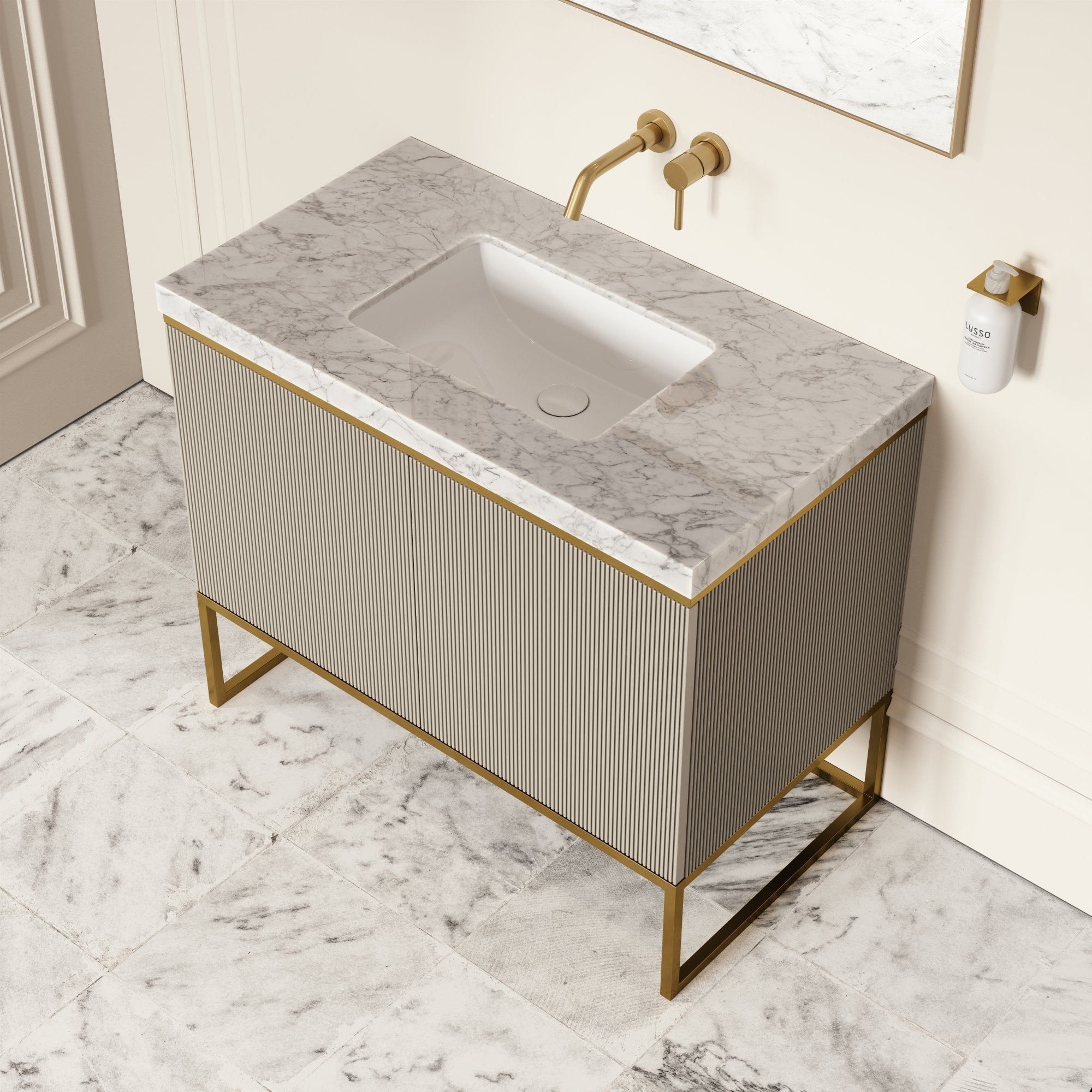 Деревянный одиночный напольный шкаф для умывальника со встроенной раковиной LUSSO Couture ARCH-00092960 - Вид №13