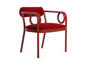 Кресло с подлокотниками из гнутого дерева и ткани