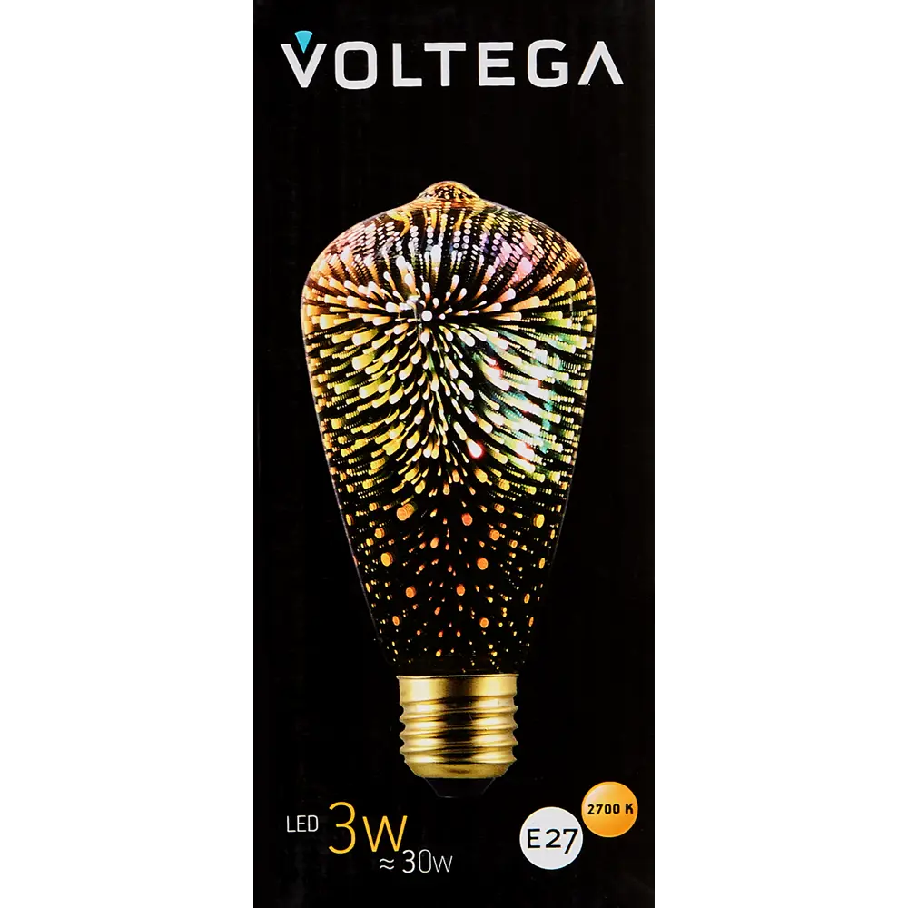 Декоративная филаментная лампа Voltega ST64 3D 3Вт E27 ретро-стиль 89345983 STLM-0924607 - Вид №3