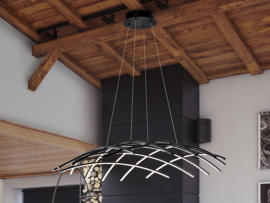 108969 Подвесной светильник 124Ø BLUETOOTH черный Schuller Trama - Вид №3