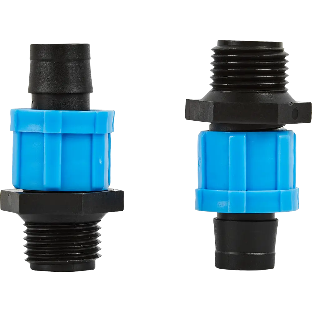 Адаптер BOUTTE для подключения капельной ленты 16 мм с резьбой 1/2" (2 шт) 87270991 STLM-0953001