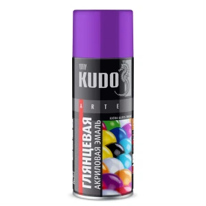 Эмаль аэрозольная универсальная KUDO акриловая глянцевая цвет фиолетовый 520 мл