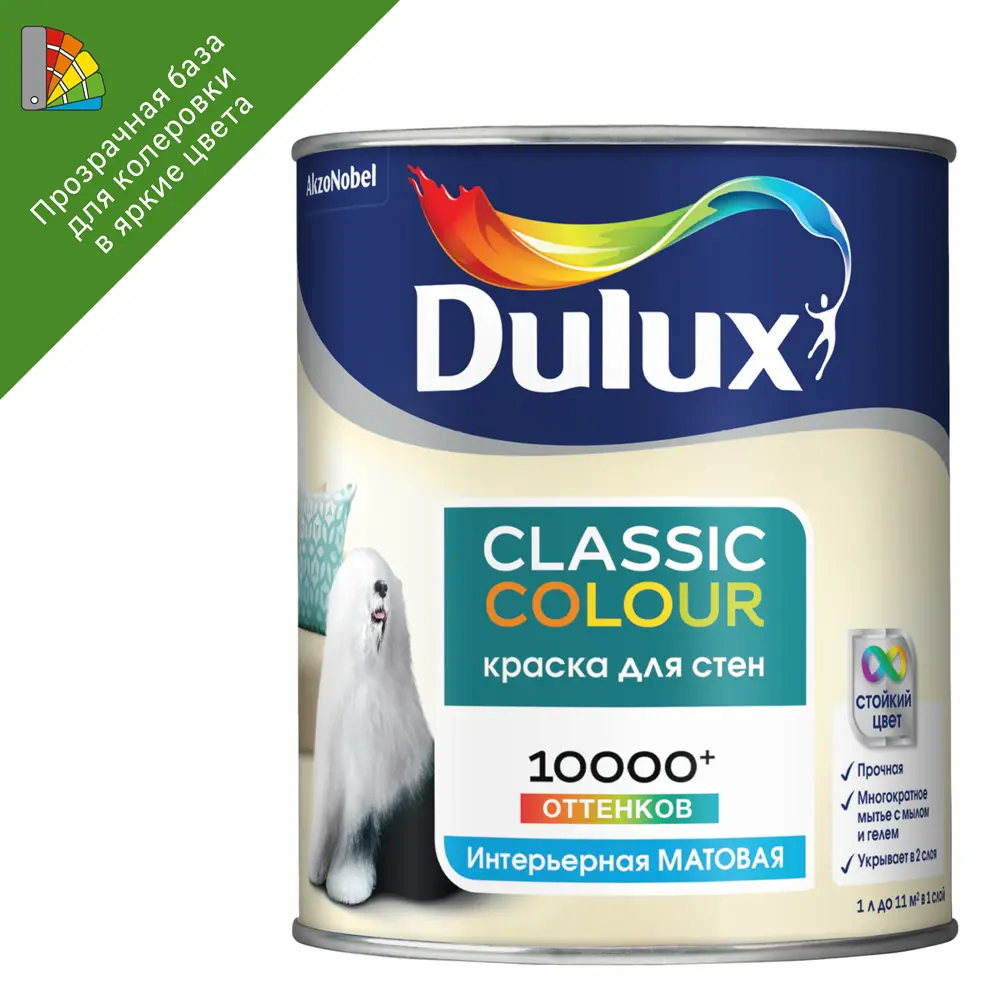 Краска Dulux Classic Colour для колеровки - прозрачная база BC 0.9 л 82746924 STLM-0035380