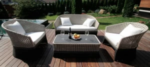 Лаунж зона белая мягкая со столиками на 4 персоны Crocodile-2 BESTA FIESTA MELLIFLUOUS 044717 Белый;серая