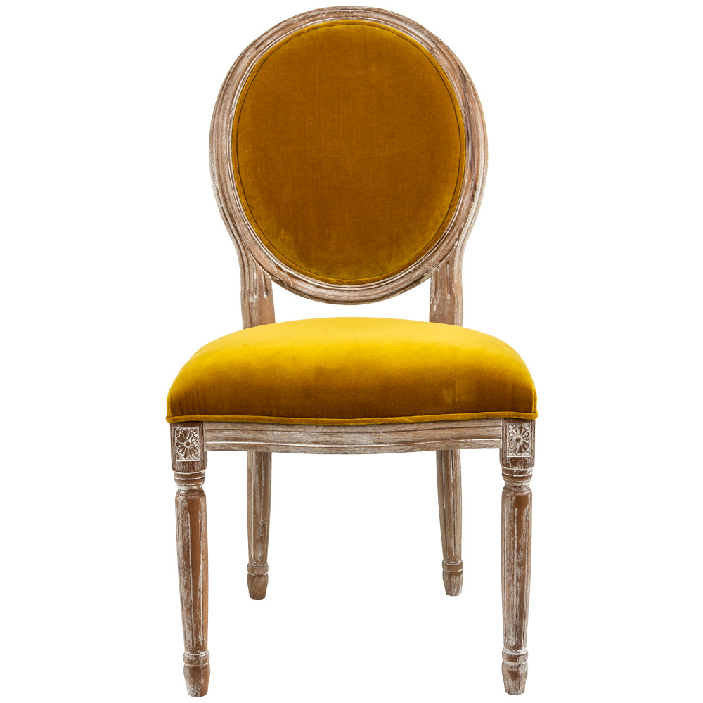 3113011 Стул «Луи / Медовая горчица» (бархат, лесной орех) Object Desire 