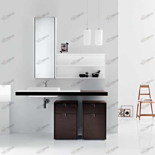 Комбинация ванной комнаты PV32 в отделке  Volé J01 Milltek / 82 Wengé MILLDUE PIVOT PIVOT32