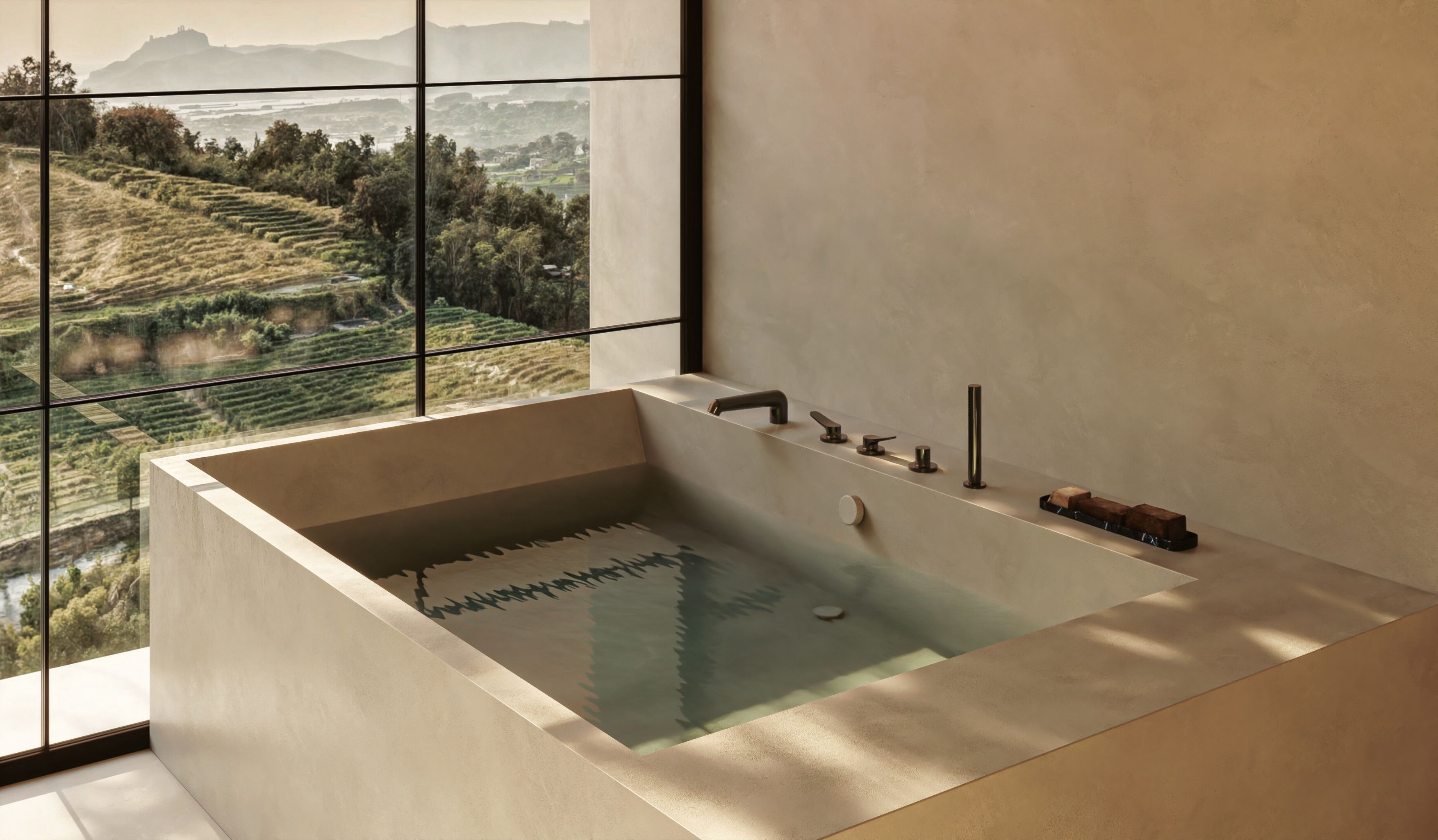 Смеситель для ванны с 5 отверстиями и переключателем CRISTINA Rubinetterie бочка ARCH-00104873 - Вид №1