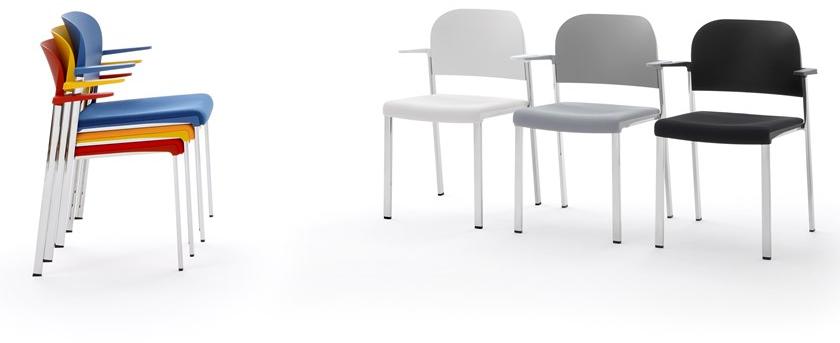 Diemmebi Стул с подлокотниками из переработанного полипропилена и металла Makeup sun-id-1425119 - Вид №2