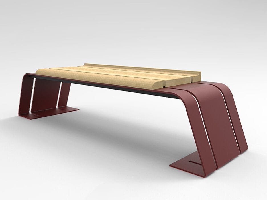 Стальная и деревянная скамья без спинки CITYSì Ash ARCH-00081521