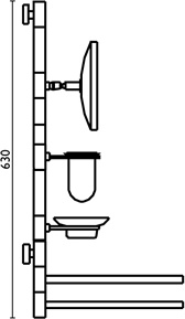 MS448 Стойка подвесная с увеличительным зеркалом, стаканом, мыльницей и 2 держателями для полотенец bagno&associati Complementi Bagno & Associati - Вид №1