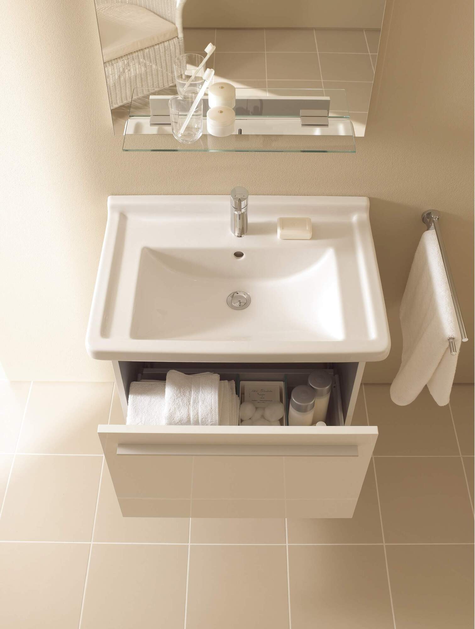 XL605607575 Тумбочка подвесная X-Large #XL6056 600 x 468 мм Лен, декор Duravit - Вид №4